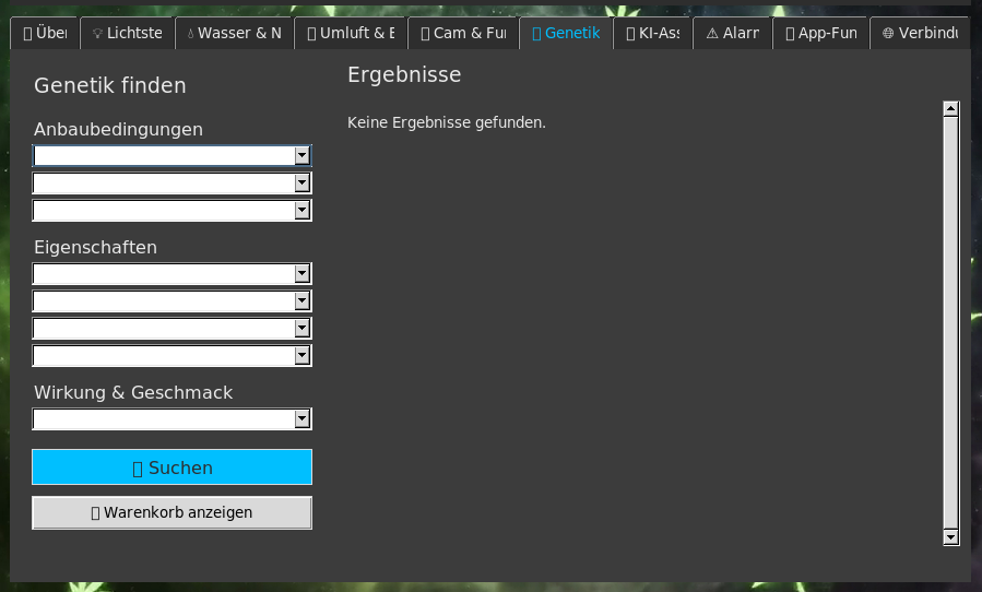 Screenshot des Genetik-Finders